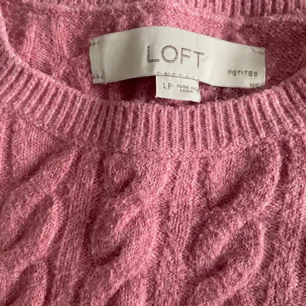 LOFT Petite Pink Cable Knit Sweater - Picture 3 of 7